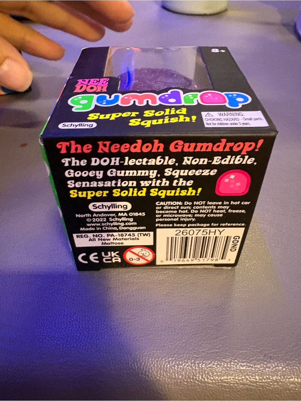 NeeDoh Gumdrop Super Solid Squish - Purple - Picture 2 of 2